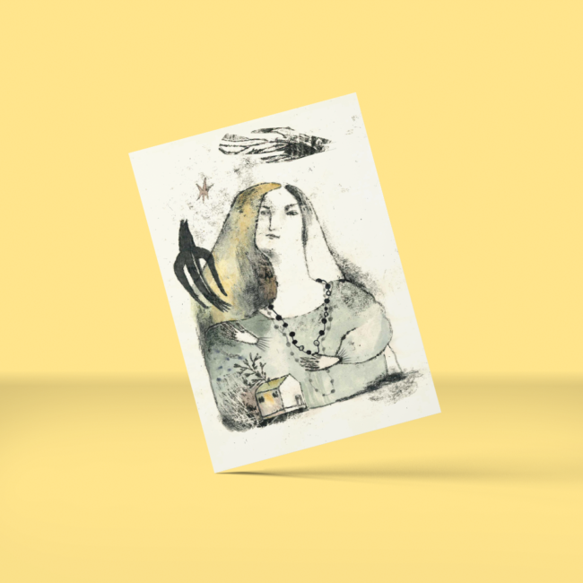 Cartolina “Ritratto donna”, Emily Monteverde