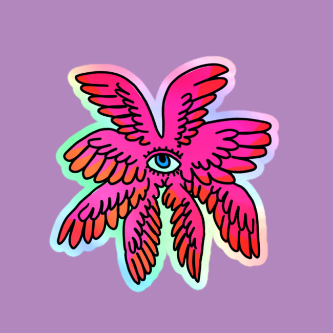 BIBLICAL ANGEL HOLOGRAPHIC STICKER 2 arch budzar