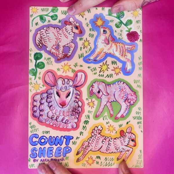 COUNT SHEEP STICKER SHEET arch budzar