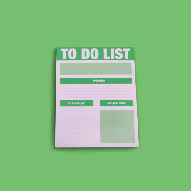 to do list A5 rosa e verde helio ferretti
