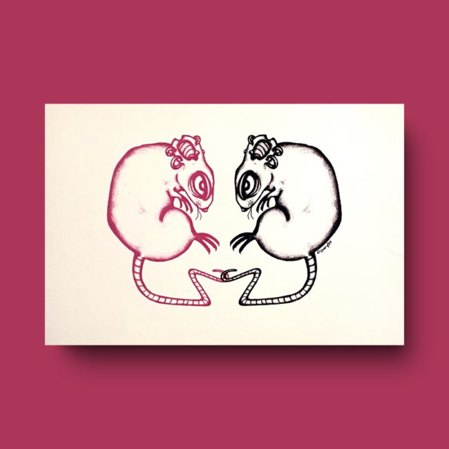 postcard Angry Rats