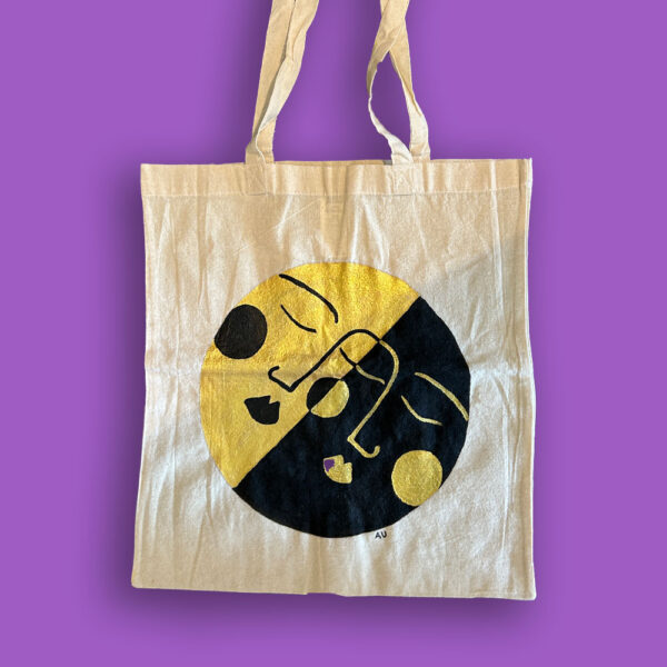 "Sole/ Luna" Totebag - AurorArt disegnata a mano