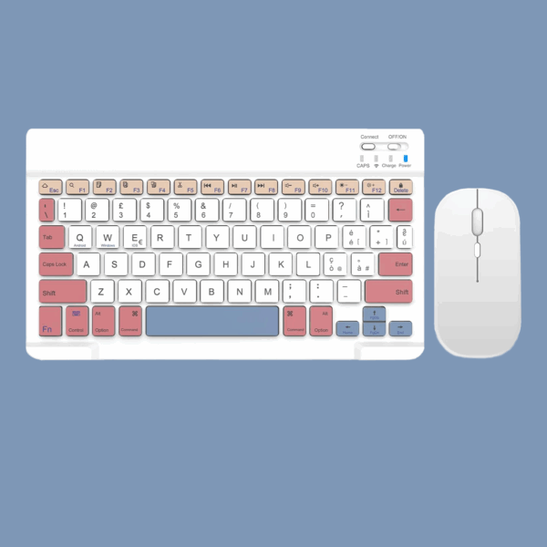 Tastiera portatile + Mouse Bluetooth per tablet, laptop e smartphone