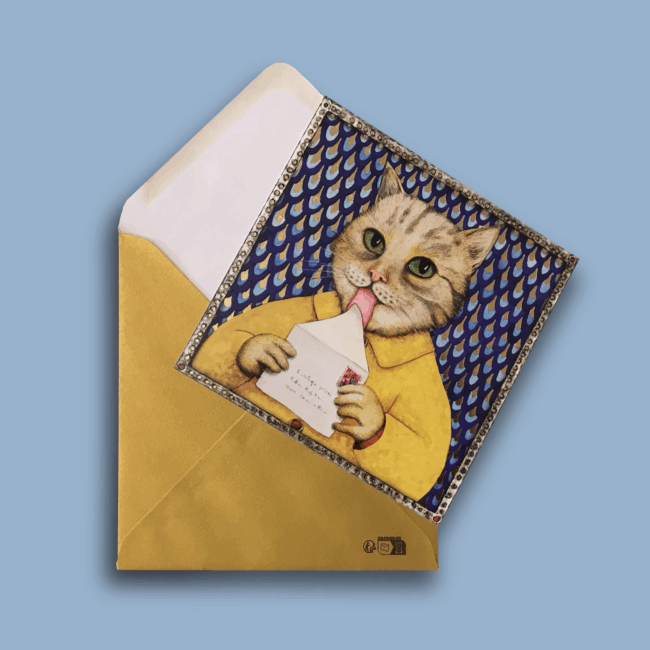 Golden cats biglietto di auguri francese