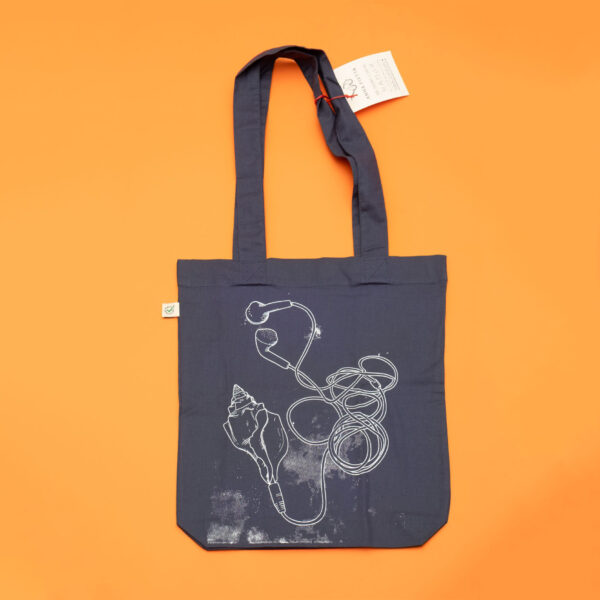 tote bag Anna Fietta Ascoltare il mare Steel Deep Blue