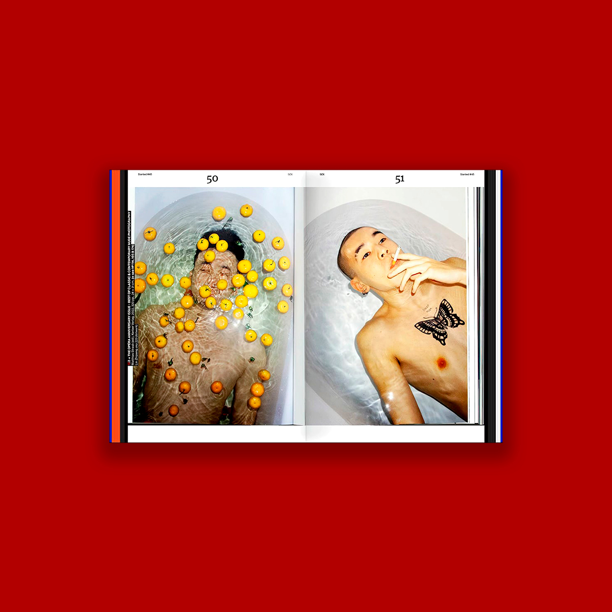 Slanted 45 - "Sex" 3 Slanted 45: Sex Sezione interna che rappresenta due foto di due ragazzi per raccontare il rapporto con il proprio corpo