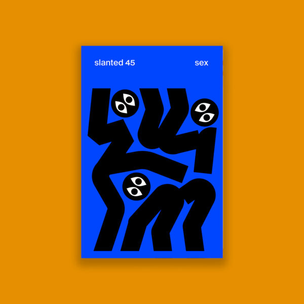 Slanted 45: Sex Magazine sulla questione del corpo e della sessualità, copertina illustrata blu e nera