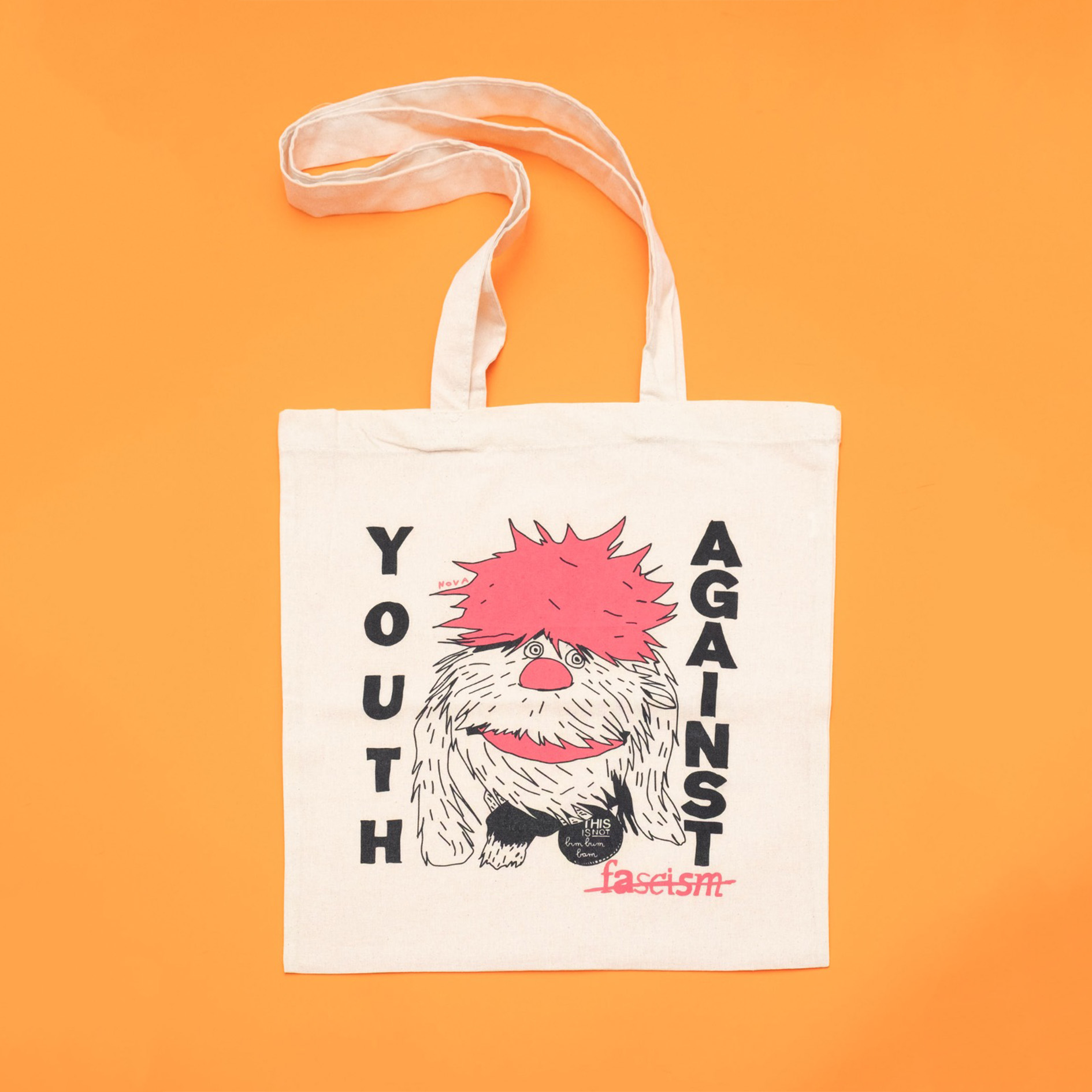Tote bag Uan "Youth Against Fascism" Nova - Natur 1 Shopper Uan – Youth Against Fascism – Nova