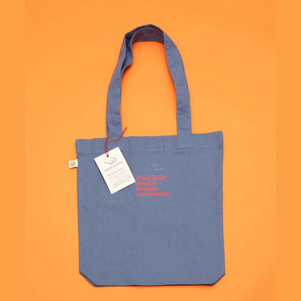 Tote Bag Fuck your fascist beauty standards Faded Denim