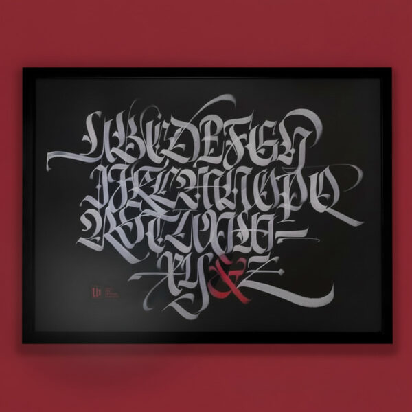 "Alfabeto" di Luca Barcellona - Poster 50x70 con cornice nera.
