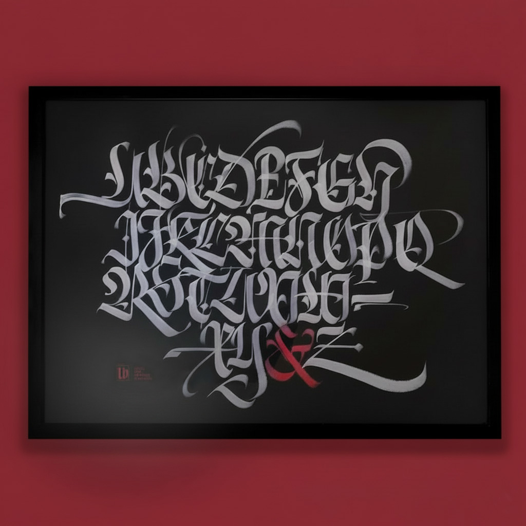 "Alfabeto" di Luca Barcellona - Poster 50x70 con cornice nera. 1 "Alfabeto" di Luca Barcellona - Poster 50x70 con cornice nera.