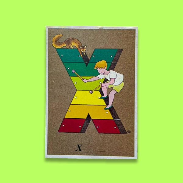 "Lettera X"- Cartolina illustrata a colori