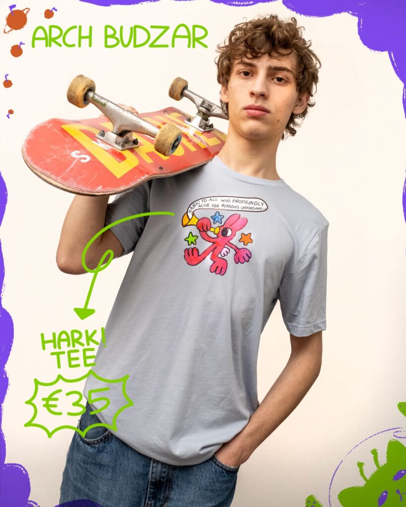 maglietta Arch Budzar HARK! maniche corte grigia