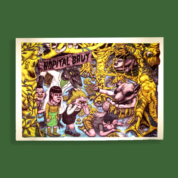 "hopital brut"-Poster in serigrafia 50x70 di NUVISH