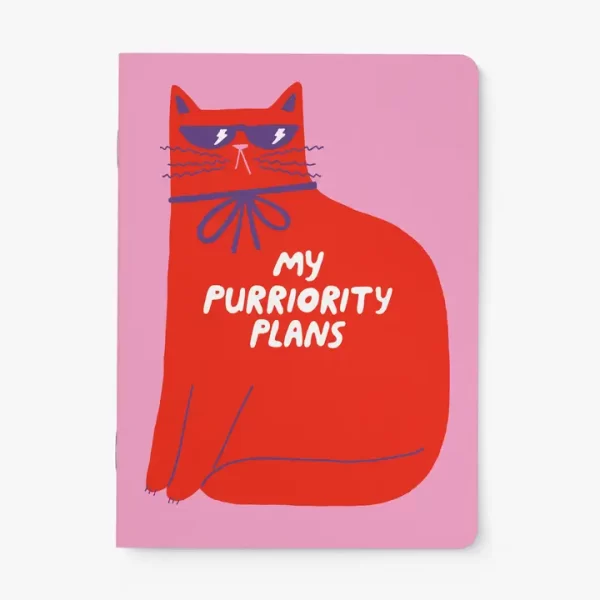 quaderno rosa co gatto rosso