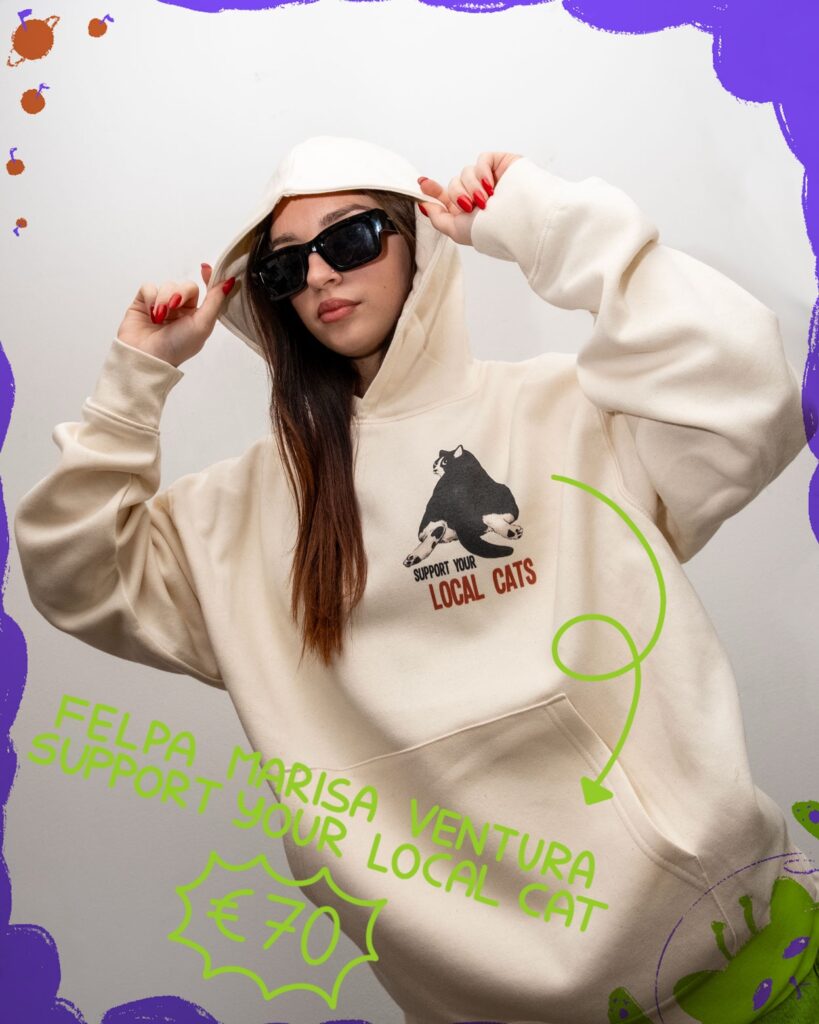 Marisa Ventura felpa con cappuccio support your local cats