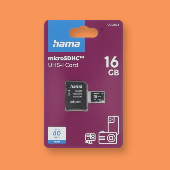 Scheda microSD 16GB Hama