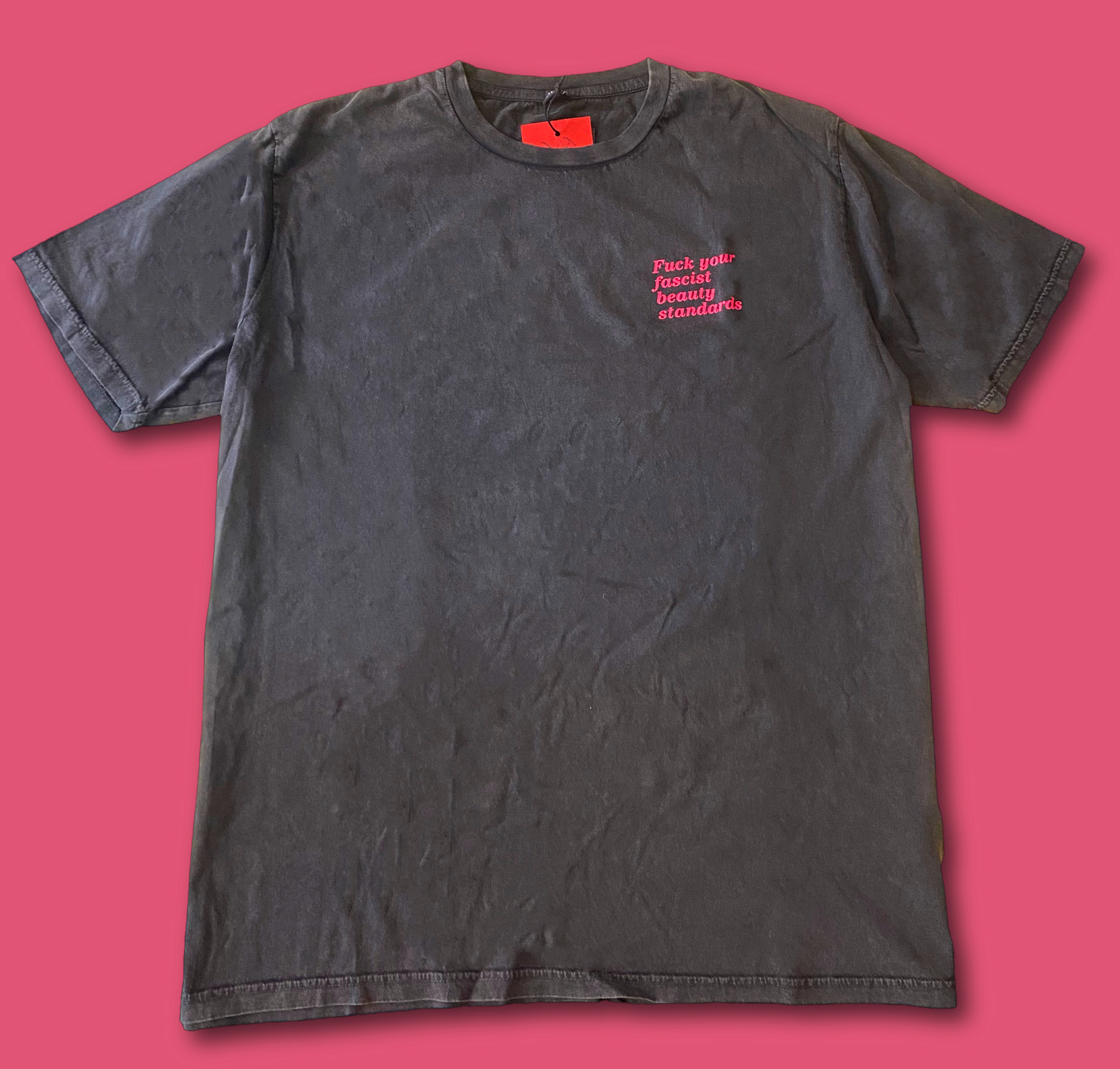 t shirt grey and pink