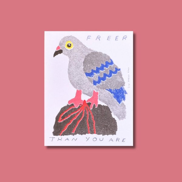 Poster in risografia di Ivy Zheyu Chen Freer than you are