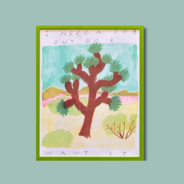 Poster in risografia di Ivy Zheyu Chen i need a job but do i want it
