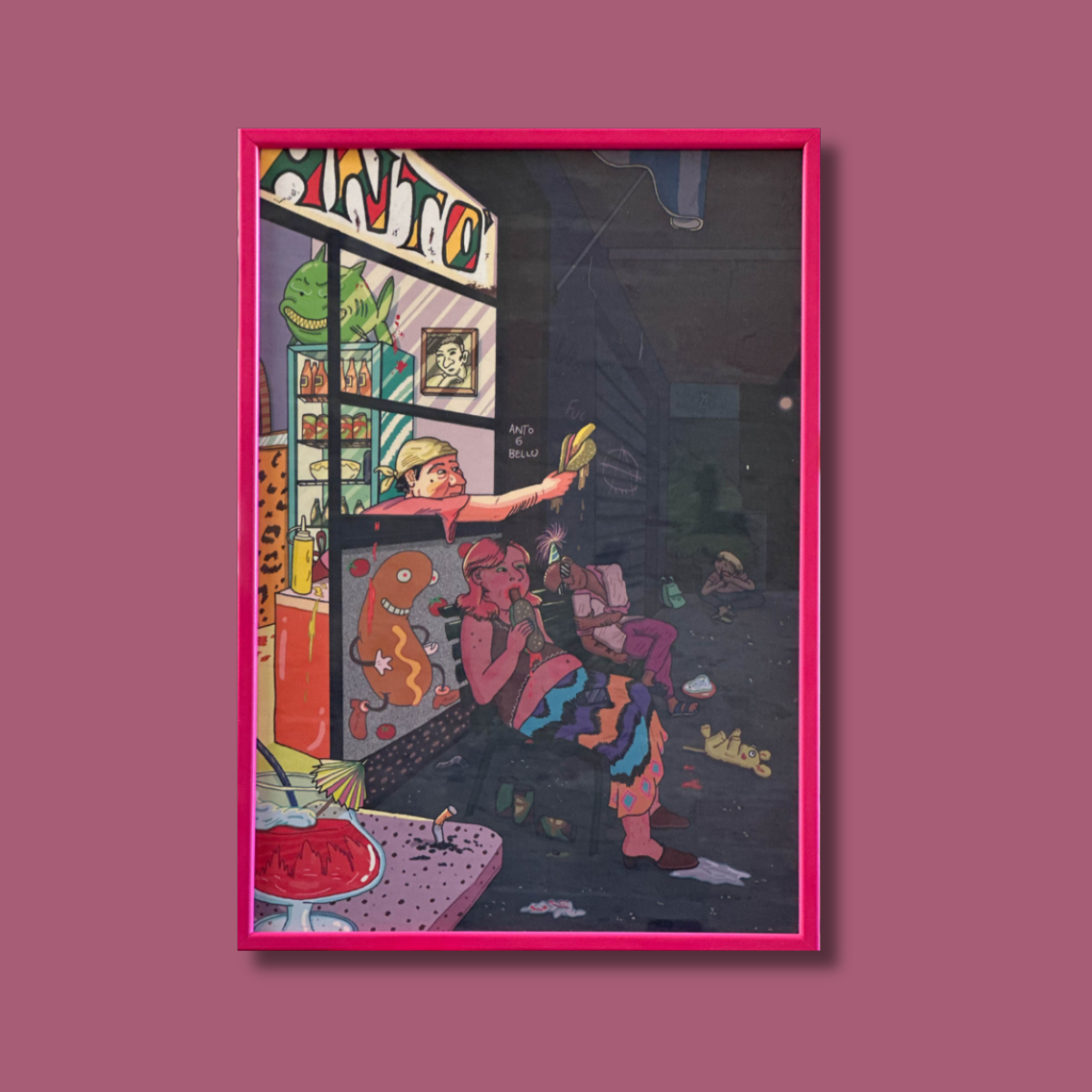 Bar Antò - poster di Martina Sarritzu con cornice